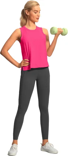 Vista 6 de Hiverlay Workout Tank Tops for Women Sleeveless Athletic Cropped Tank Top Sports Gym Muscle Running Shirts