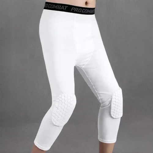 Vista 6 de SS COLOR FISH Leggings de baloncesto para hombre con rodilleras, mallas de compresión 3/4, pantalones deportivos atléticos de capa base