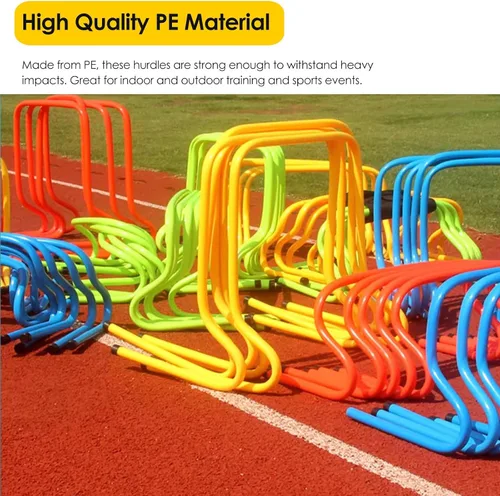 Vista 4 de YXXSDP Entrenamiento de velocidad de agilidad obstáculos para atletas, equipo de práctica deportiva portátil multicolor para entrenamiento