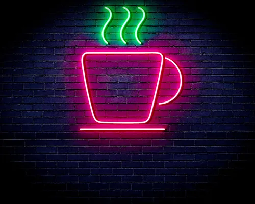Vista 21 de ADVPRO Taza de café Tienda Flex Silicona LED Letrero de neón azul y rojo st16s33-fnu0041-br