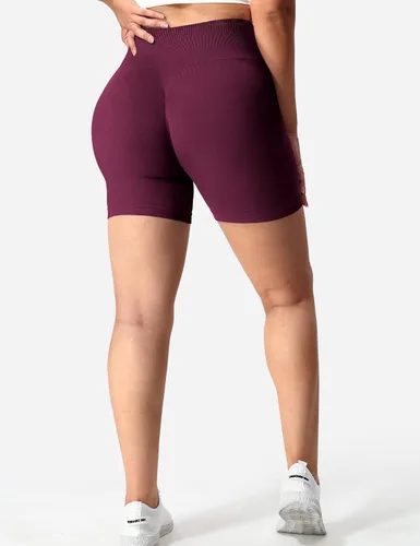 Vista 4 de YEOREO Women Seamless Scrunch Workout Shorts High Waisted Intensify Running Gym Yoga Workout