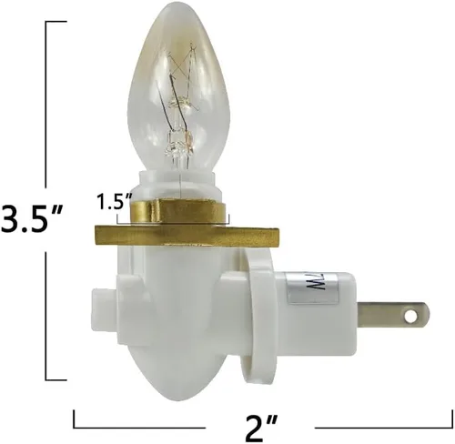 Vista 2 de BOXCASA Night Lamp Base 360 Plug in Night Light Module Includes 2 Bulbs Warm Yellow 360 Night Light Module DIY Stained Glass Metal Clip 2 Pin Plug