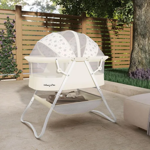 Vista 10 de Dream On Me Karley Moisés, Ganador de Premio Moisés de Viaje Ligero para Bebé, Cuna Plegable de Cabecera, Doble Toldo Ajustable, Diseño Espacioso