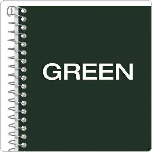 Vista 6 de Ampad Cuaderno de un solo alambre, reciclado, tamaño 8 x 5, 1 sujeto, cubierta verde, rayas estrechas, sin 3 agujeros perforados, 80 hojas por