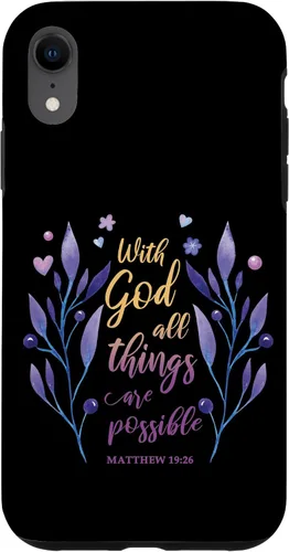 Vista 25 de with God All Things are Possible Matthew 19:26 Christian Case for iPhone 16