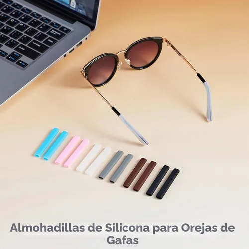 Vista 6 de Gdnmapt Almohadillas de silicona para orejas de gafas, agarre antideslizante para gafas, cómodas orejeras para gafas, solución de almohadillas de 2