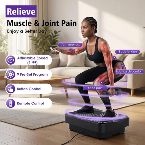 Vista 4 de Homesy Vibration Plate Exercise Machine Shake Plate for Lymphatic Drainage