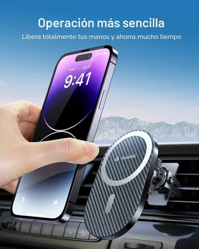 Vista 8 de andobil Actualizado para Montura de Coche Magsafe Pro [Ímpetu Más Fuerte, Compatible con Teléfonos Grandes] Soporte Magnético Giratório 360°