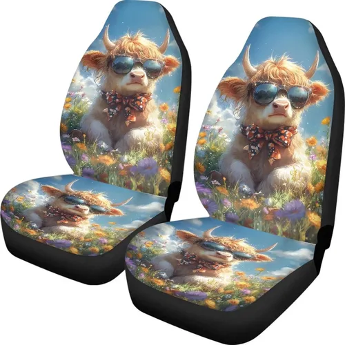 Vista 36 de INSTANTARTS Fundas de asiento de coche con diseño de dalia estética, solo para asientos delanteros, protector de asiento de vehículo, 2 unids/set
