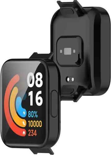 Vista 4 de Funda compatible con Xiaomi Redmi Watch 2 Lite, resistente a los arañazos, suave y duradero, funda protectora de poliuretano termoplástico Negro