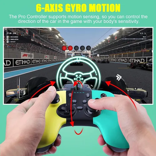 Vista 3 de Diswoe Controlador inalámbrico Pro compatible con SwitchSwitch LiteSwitch OLED, Gamepad compatible con funciones de captura de pantalla y vibración