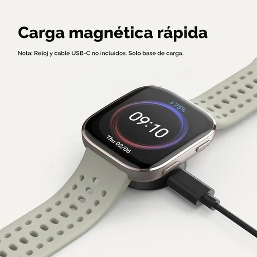 Vista 2 de Base de carga magnética USB-C para Amazfit Bip 6 / Active 2 (redonda y cuadrada), paquete de 2