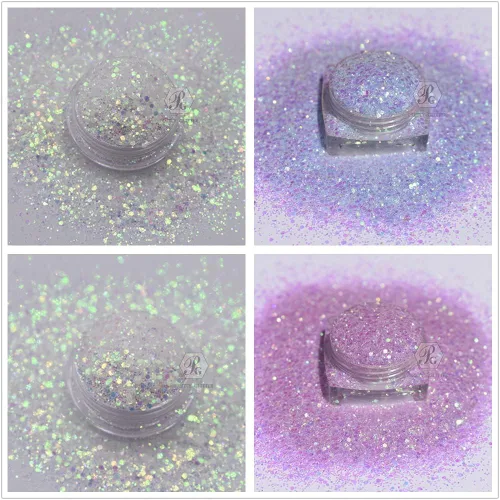 Vista 5 de PrettyG Juego de 10 cajas de purpurina en polvo que cambia de color UV – Festival Rave Maquillaje de Belleza Cara Cuerpo Arte Decoración UV-10C