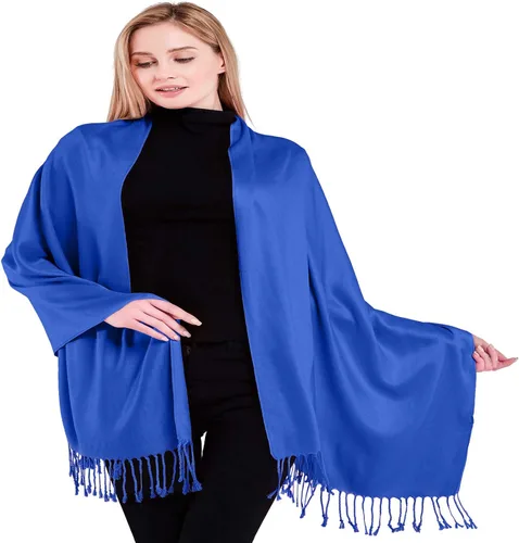 Vista 32 de CJ Apparel Solid Color Tassels Design Nepalese Shawl Seconds Scarf Wrap Stole Throw Head Wrap Pashmina Hand Made in Nepal Amarillo ámbar