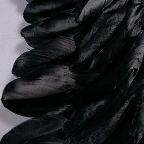 Vista 5 de SEVADA Alas de ángel negro y halo, disfraces de ángel diablo oscuro para niños, niñas, niños y adolescentes, alas de ángel de plumas caídas
