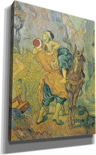 Vista 2 de Epic Graffiti 'Der Barmherzige Samariter' por Vincent Van Gogh, lienzo de arte de pared giclée, 12 x 16 pulgadas
