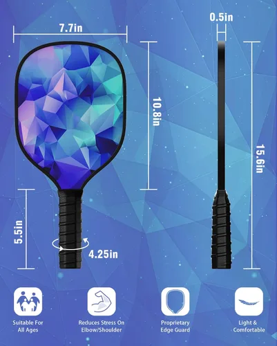 Vista 4 de Juego de paletas de pickleball de 16 piezas, 16 raquetas de madera de primera calidad con 4 bolsas de transporte portátiles, diseño ligero y agarre