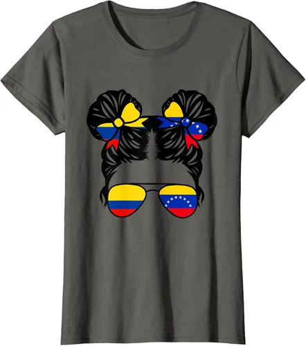Vista 7 de Camiseta Half Colombian Half Venezolan Girl Colombia Kids Heritage, Gris