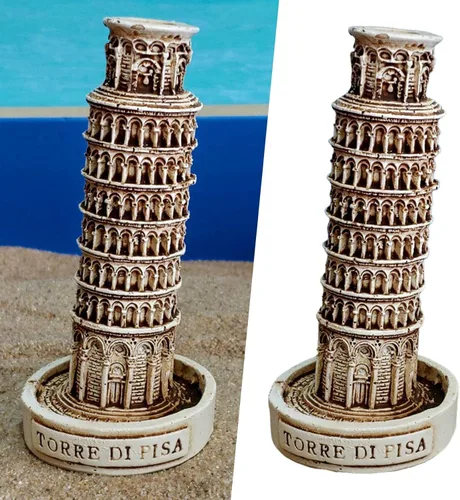 Vista 5 de Torre inclinada de Pisa figuras antiguas ornamento para el hogar, dioramas de decoración de mesa, diseño de dioramas