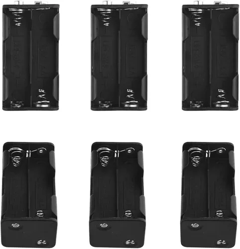 Vista 5 de WMYCONGCONG Paquete de 5 4 soportes de batería AA de 1.5 V con clip de batería con cable tipo I Conector a presión estándar (4AA) para tiras LED
