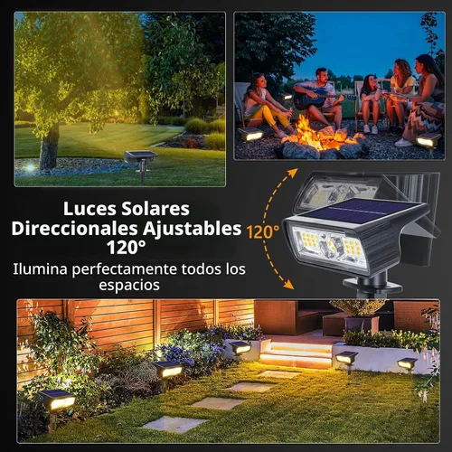 Vista 4 de Toodour Foco solar para exteriores, paquete de 2 luces solares