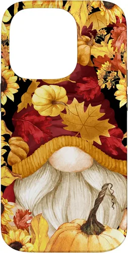 Vista 17 de iPhone 16 Lindos accesorios de otoño otoño con calabaza girasol gnomo caso