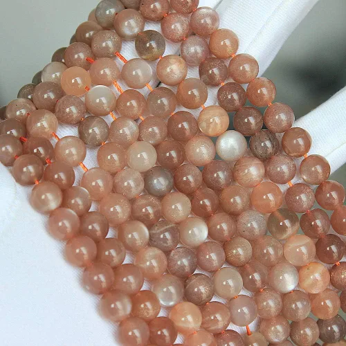 Vista 2 de Cuentas sueltas redondas de piedras preciosas naturales del sol de 0.315 in para la fabricación de joyas