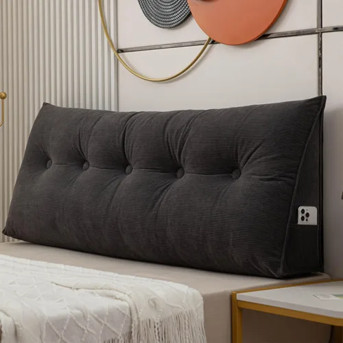 Vista 17 de Almohada triangular para cabecero, almohada de cuña grande lavable para el cuerpo, soporte de posicionamiento del respaldo, almohadas de lectura