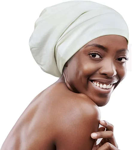 Vista 20 de FocusCare - Gorro de satén para dormir, para mujer, regalos para mujeres con cabello rizado o con frizz Verde militar