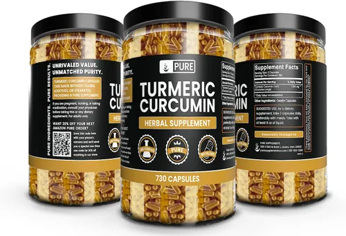 Vista 7 de PURE ORIGINAL INGREDIENTS Pimienta de Cayena, canela de Ceilán, paquete de curcumina de cúrcuma (730 cápsulas)