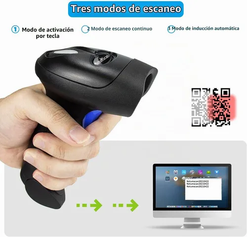 Vista 2 de NetumScan - Lector de código de barras QR USB para computadoras, escáneres de código de barras de imagen 1D 2D automático con cable de mano