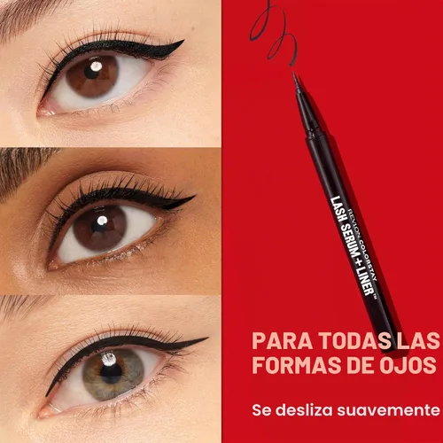 Vista 10 de REVLON ColorStay Lash Serum + Liner, delineador de ojos líquido, 001 negro