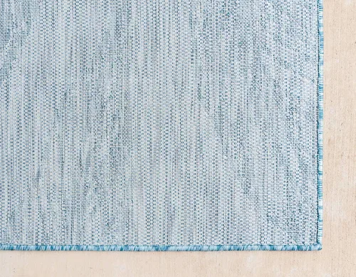 Vista 9 de Unique Loom Alfombra de la colección botánica para exterior - Hoja (4' 1" x 6' 1" Rectangular, Aqua Claro/ Marfil)