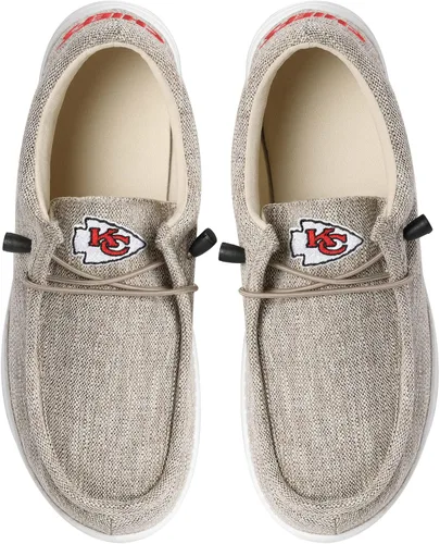 Vista 4 de FOCO Men's NFL Team Logo Lightweight Loafers Lace Up Cotton Knit Shoes