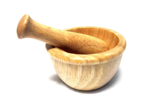Vista 4 de Nuevo mini mortero de madera y mortero de molienda Bowl Set ajo Crush Pot herramienta de cocina