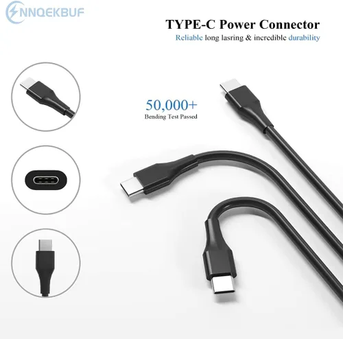 Vista 3 de Cargador para laptop 65 W, adaptador de corriente USB C compatible con Dell Chromebook 3100 3110 5190 5300 3300 3380 3400 3500 Latitude 5400 5420