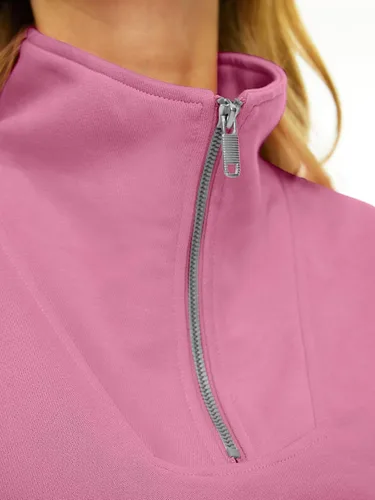Vista 3 de Trendy Queen Sudaderas con capucha y media cremallera para mujer, con cremallera de un cuarto, manga larga, ropa de moda
