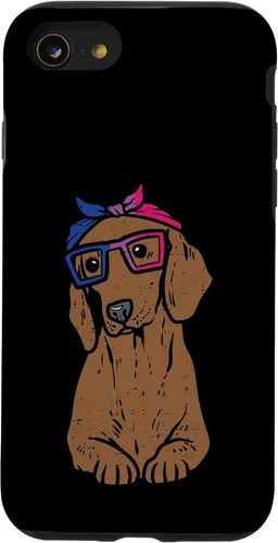 Vista 13 de Funda para iPhone 14 con diseño de perro salchicha LGBTQ con bandera bisexual y orgullo gay
