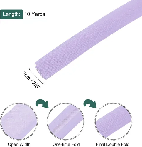 Vista 162 de MECCANIXITY Cinta al bies de doble pliegue de 1/2 pulgada de poliéster continuo a granel para costura, costura, dobladillo, encuadernación y Beige