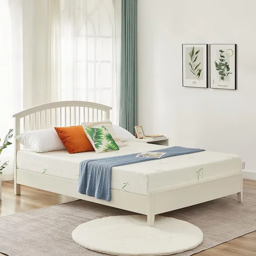Vista 3 de Colchón individual de espuma viscoelástica de 8 pulgadas con funda de bambú transpirable, colchón de gel de firmeza media para litera, cama nido
