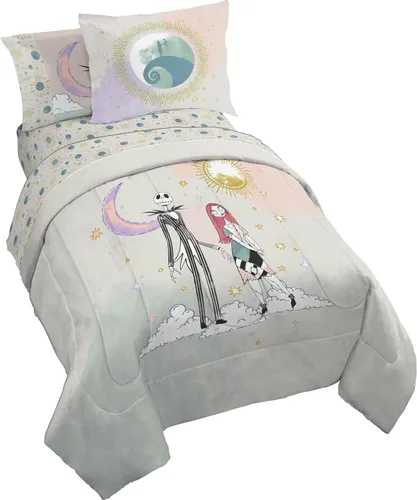 Vista 52 de Jay Franco Disney Lilo and Stitch - Juego de edredón tamaño Twin, ropa de cama de 5 piezas, incluye juego de sábanas y fundas de almohada, ropa