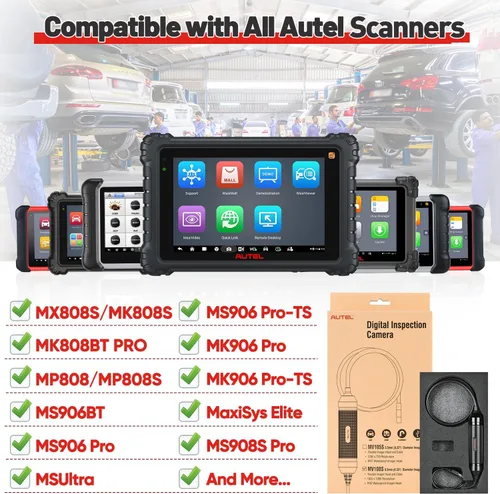Vista 3 de Autel MaxiVideo MV108S Cámara de Inspección Boreoscopio, Endoscopio 2026 con Cabezal de Imagen Impermeable de 8.5mm, Funciona con Todos