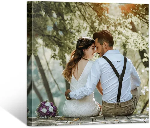 Vista 8 de WEGA Impresiones en lienzo personalizadas con tus fotos (enmarcada de 6 x 8 pulgadas), carga tu imagen/foto, regalos de fotos personalizados