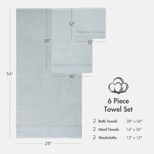 Vista 6 de Madison Park Spa Waffle - Juego de toallas de lujo 100 % algodón, tejido de gofre de textura premium, altamente absorbente, secado rápido, ropa