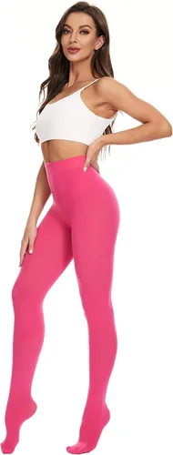 Vista 4 de CozyWow 80D - Mallas semi opacas de colores lisos y suaves, para mujer.