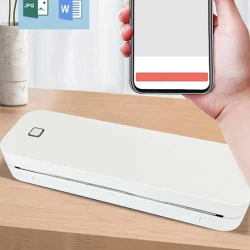 Vista 3 de Fafeicy Wireless Thermal Printer Portable Inkless Low Noise High Resolution 200DPI for Home Office Travel Compact Size 26.2x8x4.7cm