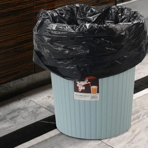 Vista 7 de Bolsas de basura con cordón de 3 galones, bolsas de basura de fondo plano, 110 unidades Negro, 3 rollos, forros para latas pequeñas resistentes a