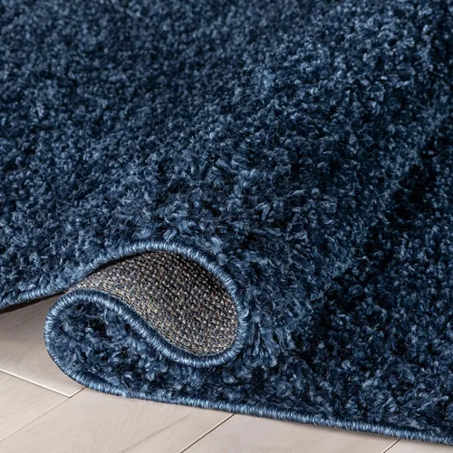 Vista 7 de 3Well Woven Elle Basics Emerson Shag Camino de pasillo, texturizado, azul oscuro, de 3 x 10, 2'7" x 9'6