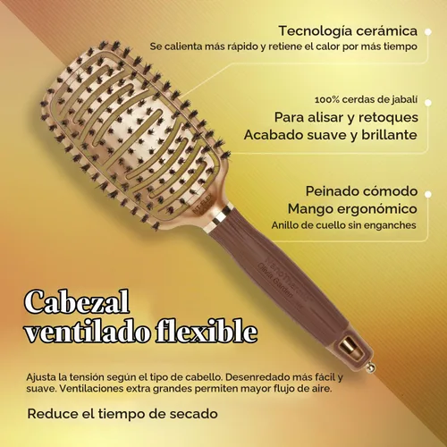 Vista 4 de Olivia Garden Cepillo de pelo NanoThermic Ceramic + Ion Flex para el cuero cabelludo y ventilado