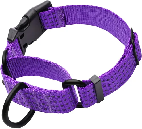 Vista 14 de Collar Martingale para perros de entrenamiento. Collares reflectantes ajustables con hebilla, sin tirones, evita que se resbalen, para perros